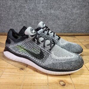 Nike Free Run Flyknit Mens 14 Oreo Road Running Athletic Light Shoes 942838-101